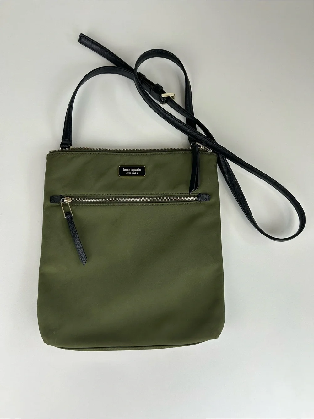 KATE SPADE NYLON DAWN FLAT CROSSBODY OLIVE COLOR